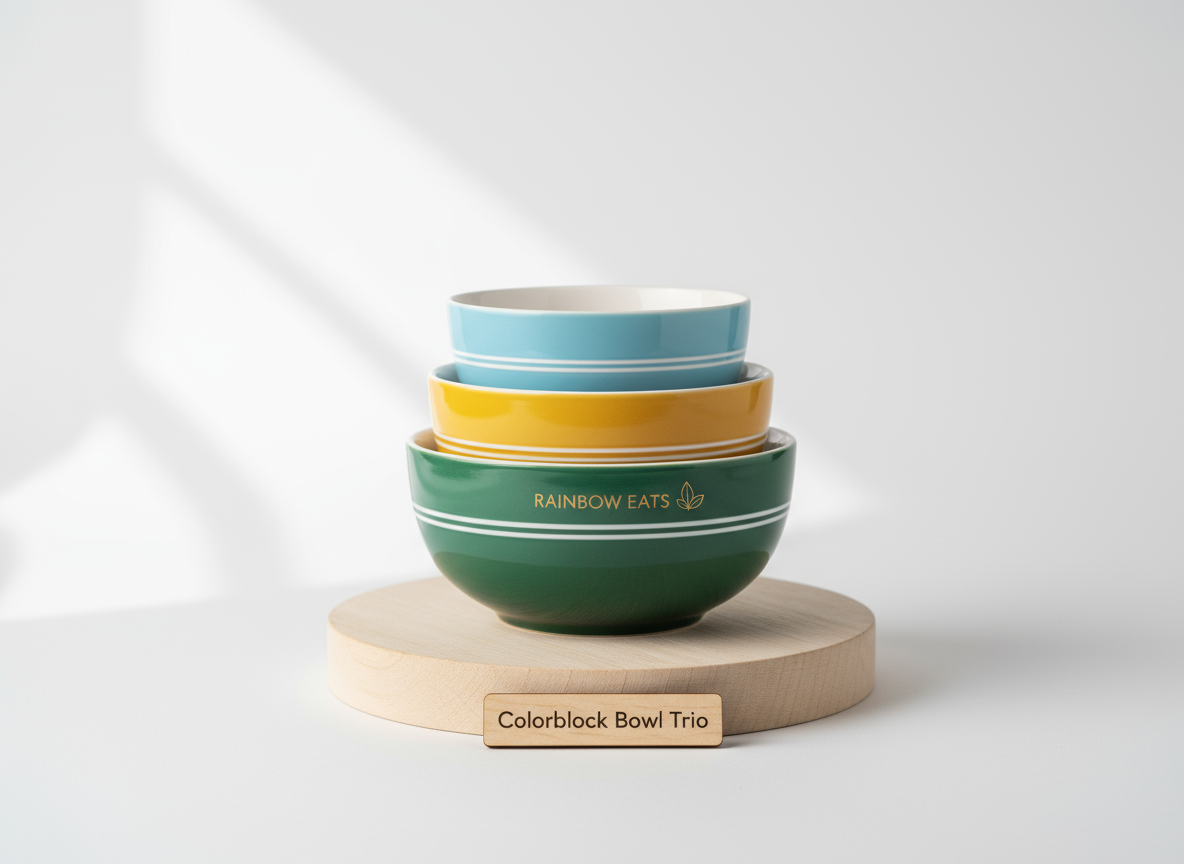 Colorblock Bowl Trio - Fragile Alert